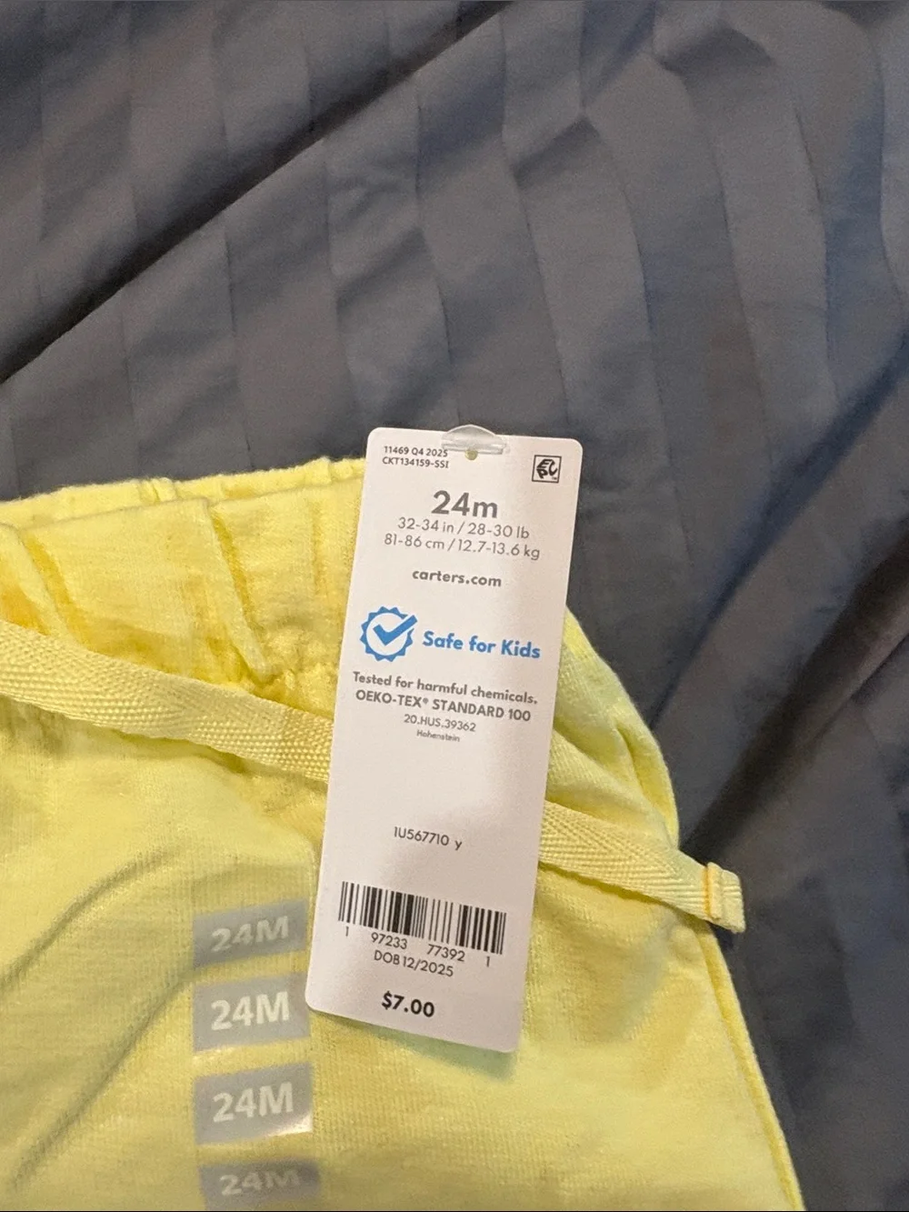 Carter's Soft Yellow Elastic-Waist Baby Shorts